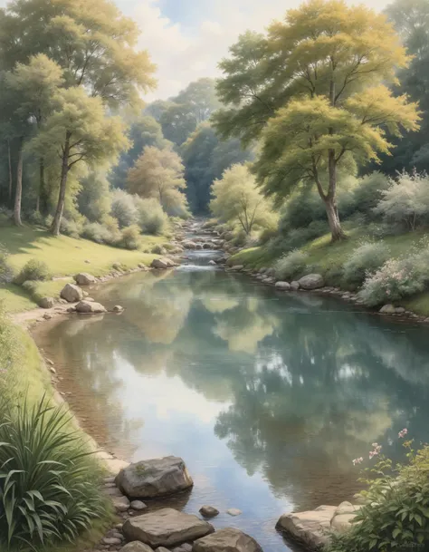 by Alexander Bogen, (de-saturated tones , Pencil Sketch Drawing but extremely beautiful:1.4), (intricate details, masterpiece, best quality:1.4) ,
Tranquil Relaxing Atmosphere, calming style, soothing colors, peaceful, idyllic, Tranquil Relaxing Atmosphere, looking at viewer
<lora:add-detail-xl:1> <lora:xl_more_art-full_v1:0.5> <lora:looking_at_viewer:2>