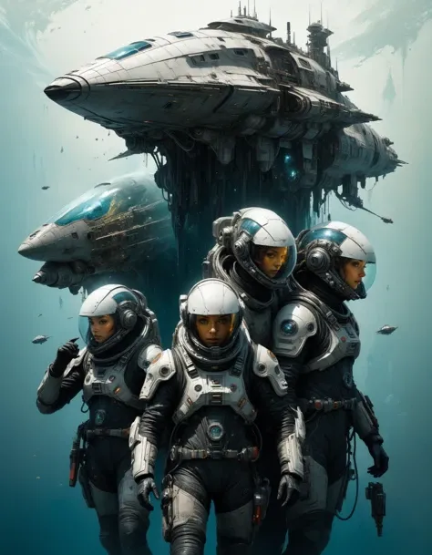 by Ellen Jewett and Adi Granov, depth map, a spaceship crew faces a mysterious threat , hyper detailed, professional poster art, bold lines, award winning, trending on ArtStation , (intricate details, masterpiece, best quality:1.4), looking at viewer, dynamic pose
<lora:add-detail-xl:1> <lora:xl_more_art-full_v1:0.5> <lora:NicolaSamori:0.5> in the style of nicola samori <lora:looking_at_viewer:2>