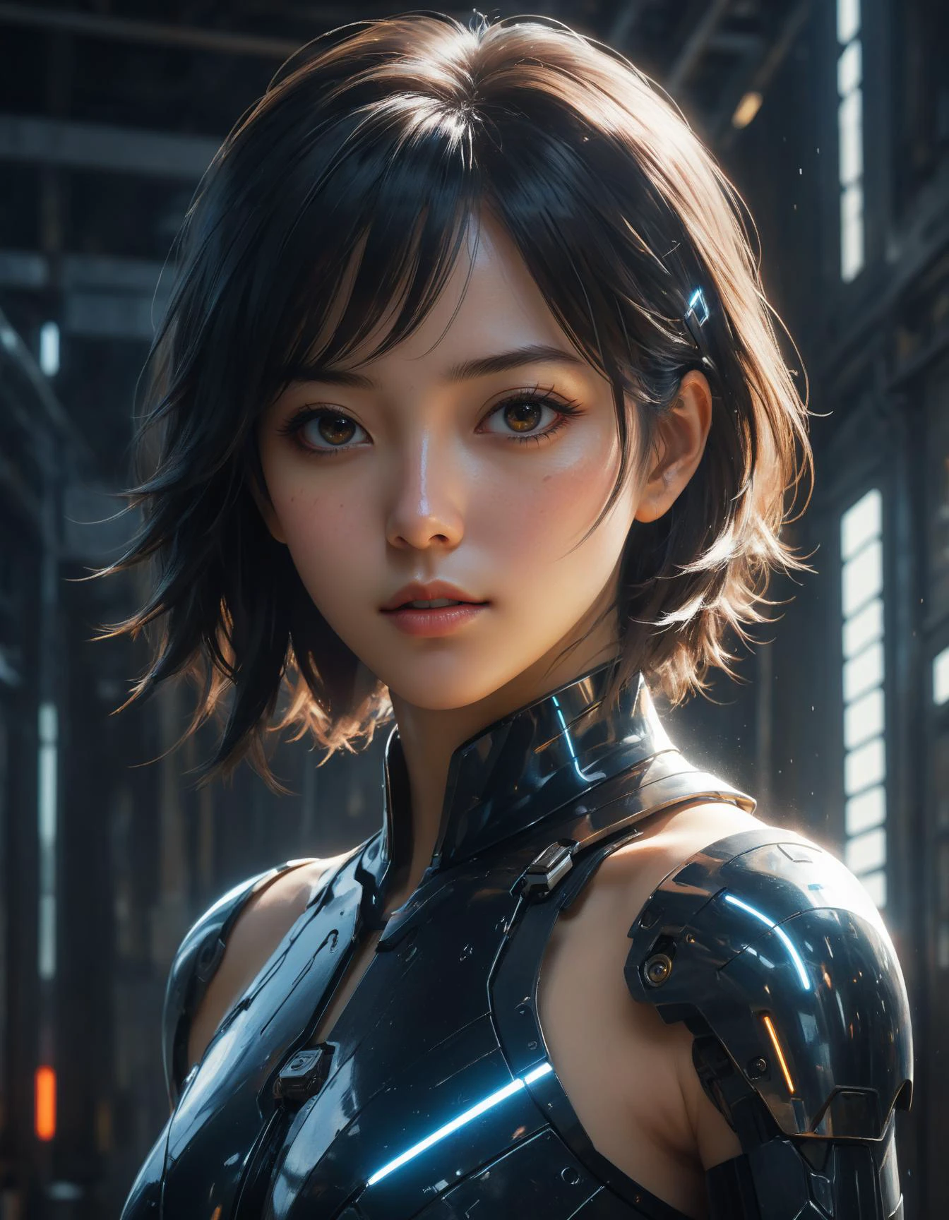 by Abram Efimovich Arkhipov and Makoto Shinkai, incredibly beautiful female, otherworldly, a rogue aI turns against its creators , upper body shot, hyper detailed, professional poster art, bold lines, award winning, trending on ArtStation , (intricate details, masterpiece, best quality:1.4), looking at viewer, dynamic pose
<lora:add-detail-xl:1> <lora:xl_more_art-full_v1:0.5> <lora:NicolaSamori:0.5> in the style of nicola samori <lora:looking_at_viewer:2>