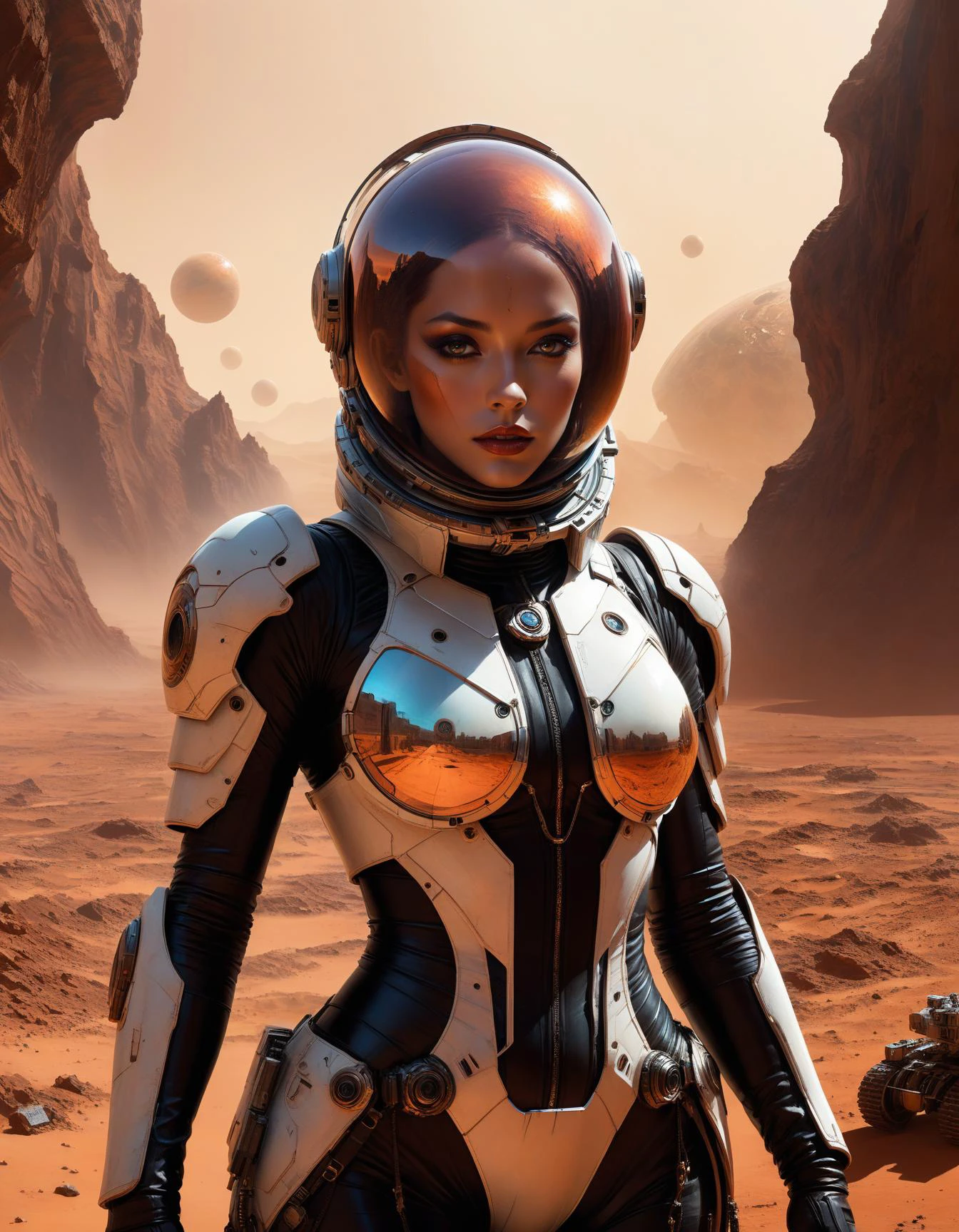 by Kuang Hong and Julie Bell, gothic futurism, a human colony on Mars faces challenges , hyper detailed, professional poster art, bold lines, award winning, trending on ArtStation , (intricate details, masterpiece, best quality:1.4), looking at viewer, dynamic pose
<lora:add-detail-xl:1> <lora:xl_more_art-full_v1:0.5> <lora:NicolaSamori:0.5> in the style of nicola samori <lora:looking_at_viewer:2>