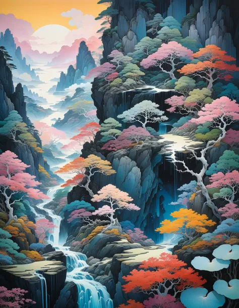 professional photograph of a bizarre otherworldly landscape by  Miho Hirano and A.J.Casson and Qian Xuan and  Brandon Mably , bold lines, hyper detailed, dark limited palette, chiaroscuro,  (intricate details, masterpiece, best quality:1.4),
<lora:add-detail-xl:1> <lora:xl_more_art-full_v1:0.5>