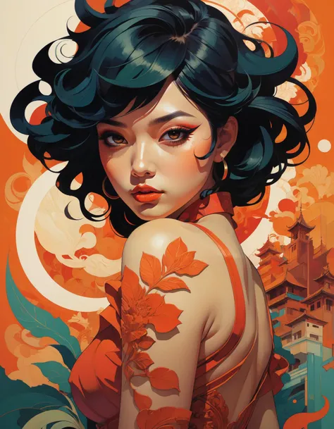 by Sachin Teng and Jim Pavelec,  (seductive , sexy , masterful:1.4), poster art, bold lines, hyper detailed, expressive,  award winning,  (scenery:1.4), (intricate details, masterpiece, best quality:1.4),
looking at viewer, dynamic pose, wide angle view,
<lora:add-detail-xl:1> <lora:xl_more_art-full_v1:0.5> <lora:looking_at_viewer:2>