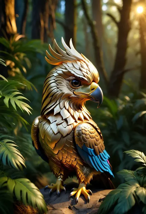 isometric style origami style ethereal fantasy concept art of masterpiece, best quality, RAW photo of papercraft (hawk, carp in talons, quiet pond, sweeping pencils, brushes, paint) miniature, tilt shift, luminous reflections, rtx on, subsurface scattering, dynamic hdr tone mapping, volumetric lighting, screenspace reflection, Physically-Based Rendering . magnificent, celestial, ethereal, painterly, epic, majestic, magical, fantasy art, cover art, dreamy . paper art, pleated paper, folded, origami art, pleats, cut and fold, centered composition . vibrant, beautiful, crisp, detailed, ultra detailed, intricate