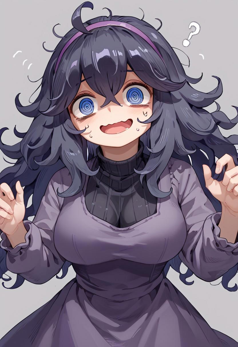 Anime girl with blue eyes and long black hair in a dress - SeaArt AI