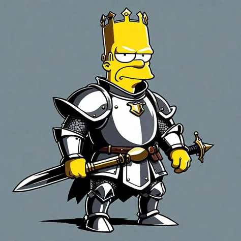 small knight in simpsons style