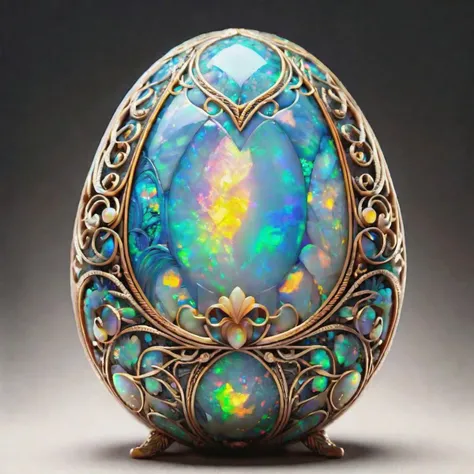 fantasy style (masterpiece),a beautiful dragon egg,dim light,fantasy,ultra realistic,HDR,intricate details,8k,photograhpic,realistic,highly detailed,absurdres details,ral-opal,<lora:ral-opal-sdxl:0.8>,