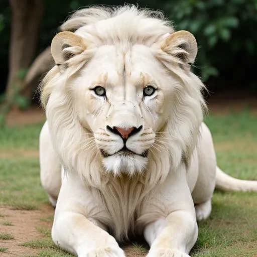 a cute white lion