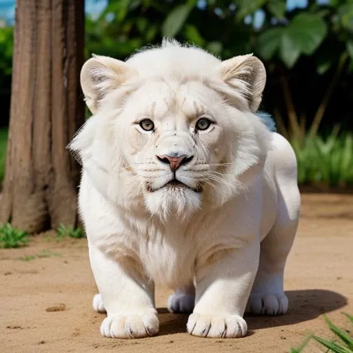 a cute white lion