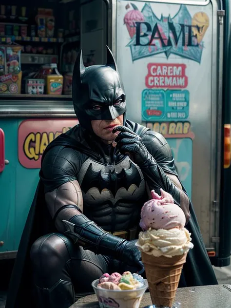 man (batman:1.2 ), sitting beside( ice cream truck,:1.3)
(best quality, high quality, sharp focus:1.4) best quality, realistic ,masterpiece, intricate details, bokeh, 4k ,extremely high-resolution details, fine texture, incredibly lifelike, stockings, ((photographed by Vogue)),(best quality, high quality, sharp focus:1.4), realistic photo , best quality, realistic ,masterpiece,