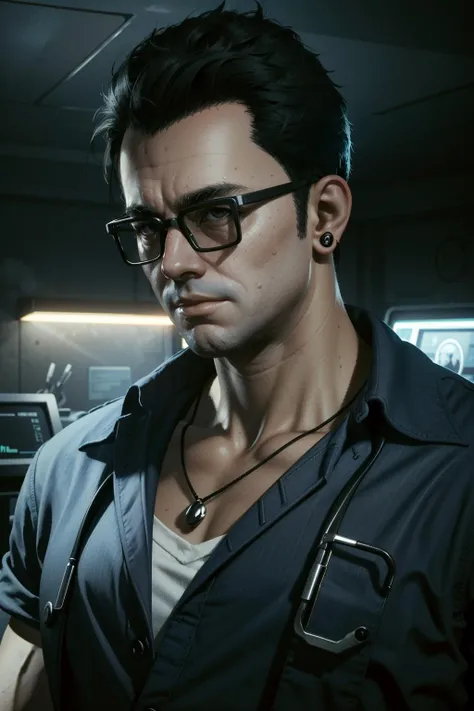 ((masterpiece, best quality))
<lora:CyberViktor:0.8>
CyberViktor, solo, black hair, 1boy, glasses, medium shot , very detailed, cinematic lighting, detailed face, by Stanley Artgerm Lau, WLOP, Rossdraws, James Jean, Andrei Riabovitchev, Marc Simonetti, krenz cushart, Sakimichan, trending on ArtStation, digital art