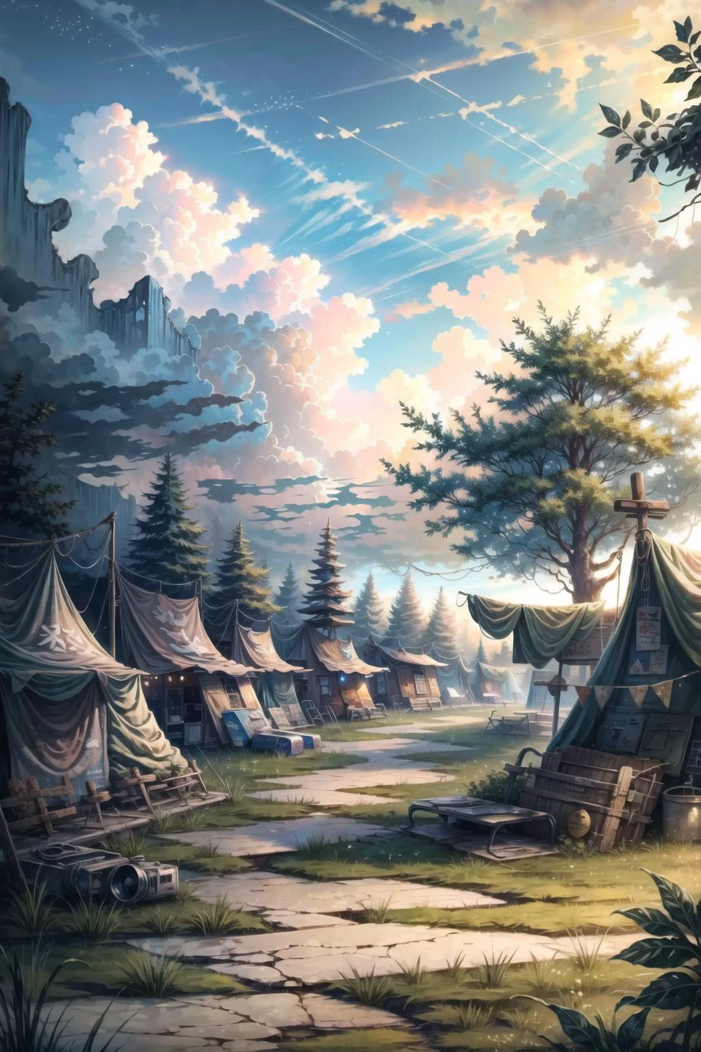 <lora:Wasteland:1> wasteland camp, best quality, masterpiece, <lora:more_details:0.65>
