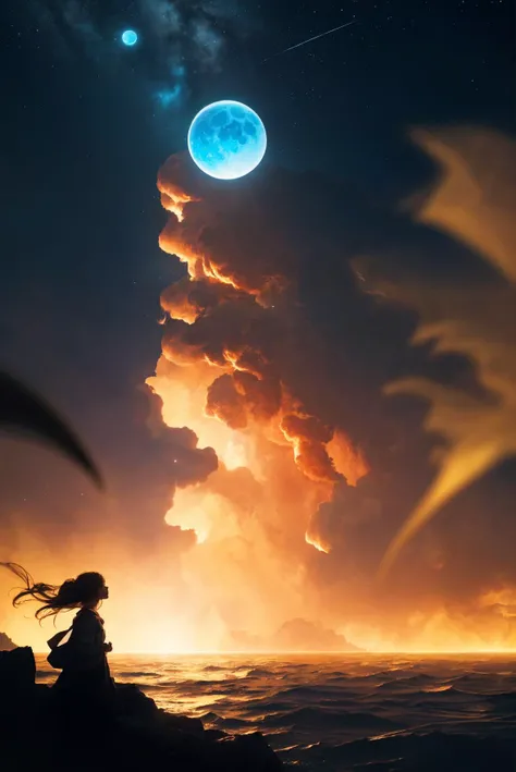 cola exists,planetarium,sky,fantasy,{{{giant Jupiter}}},blue,{{{huge Jupiter}}},{{{masterpiece}}},{{the best quality, super fine illustrations, beautiful and delicate water}},{{very delicate light}},starfall,clean sky,night sky,night,depth of field,{{{Two moons}}},Giants,Megaphobia,{{extremely detailed CG unity 8k wallpaper}},{ultra-detailed},{extremely delicate and beautiful},, masterpiece,best quality,highly detailed,Amazing,finely detail,extremely detailed CG unity 8k wallpaper,score:>=60,, Cinematic Lighting,rim light,available light,light leaks,depth_of_field,blurry,