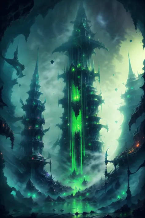 lookin at viewer, <lora:DeathandDecay:1> DeDe, landscape, poisonous gas, fog, green water, castle, dungeon, best quality, masterpiece, <lora:more_details:0.7>