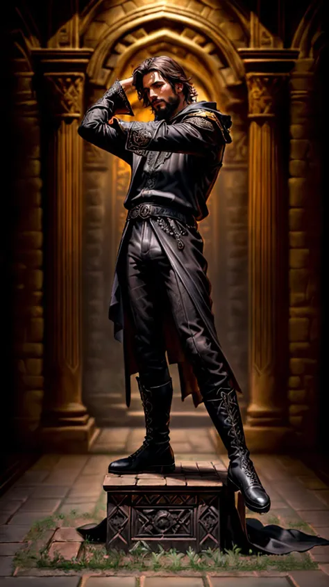 <lora:miguel_bojorquez:1>,as a gothic vampire sorcerer magician,
(((ultra-detailed elegant))),(jewelry),caramel brown skin,(((intricately detailed black robe))),(((ornate black cotton shirt))),(((full beard))),(((perfect hands))),((deep brown eyes)),((short dark brown hair))((black boots))((black pants)),
(((ancient tomb on background))),
rugged pose,magical atmosphere,(full body),(detailed skin, skin texture),(intricately detailed, fine details, skin texture),
High detail RAW color art,photorealistic,raytracing,subsurface scattering,diffused soft lighting,shallow depth of field,by (Oliver Wetter),by Leonardo da Vinci,photographed on a Canon EOS R5,28mm lens,F/2.8,sharp focus bokeh,
<lora:detail_slider_v4:0.7>,<lora:more_details:0.7>,<lora:epi_noiseoffset2(Better contrast dark images):0.2>,<lora:SnxilluminateV2:0.3>,