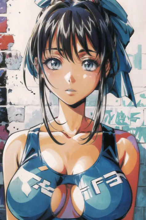 masterpiece, best quality, 1girl, looking at viewer, ultra detailed, <lora:add_detail:0.5>, urban graffiti, vibrant street art, creative expression, colorful, <lora:yamashita_toshinari_FW:1> , <lora:CHAR-QinLiangyu:1> , Qin Liangyu,