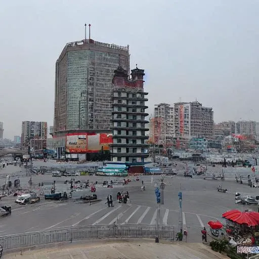 chinazhengzhou, night, street, city, china, cyberpunk