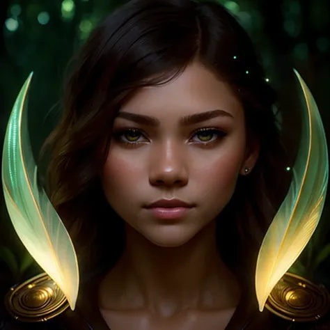 beautiful zendaya as a fairy,(highly detailed:1.2),(best quality:1.2),(8k:1.2),sharp focus,(subsurface scattering:1.1),award-winning photograph,professional portrait photography,(close shot:1.1) (glowing bioluminescent forest:1.2),iridescent fairy wings (very detailed background:1.2),(fantasy:1.1), analog style, modelshoot style, knollingcase, dreamlikeart, elden ring style, dramatic lighting, by wlop jeffrey simpson greg rutkowski alphonse mucha wlop<lora:epiNoiseoffset_v2:1.0>