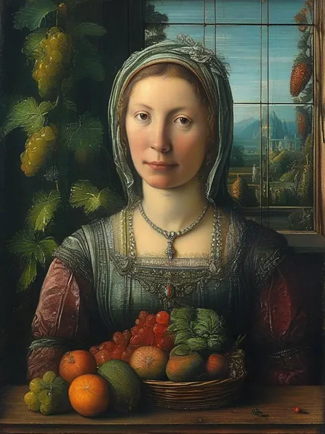 masterpiece,best quality,oil painting,fire,<lora:tbh107-sdxl-dim64:0.85>,style of Albrecht Altdorfer,portrait of a demon,(((demon))),