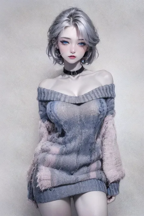 modelshoot photo, (refreshingly attractive goth_girl:1.1), redlight district background, (silhouette, greyscale, monochrome:1.1),
BREAK
(glimmering silver hair, short bobcut:1.2), (huge breasts:1.15), slim sleek figure, thin waist,
BREAK
(bright blue eyes:1.2), fuzzy sweater dress, choker, (pink and white color palette:1.15), hearts, off-shoulder, sw3ater,
BREAK
official photo, (professional photography, extremely intimate and sensual image:1.1), dark shadows, (bloodmoon eclipse background,:1.1)
<lora:add_detail:0.3>, <lora:sw3ater:0.65>, <lora:Art_of_Silhouettes:1>, <lora:lowra_v10:0.4>, <lora:frd:0.65>