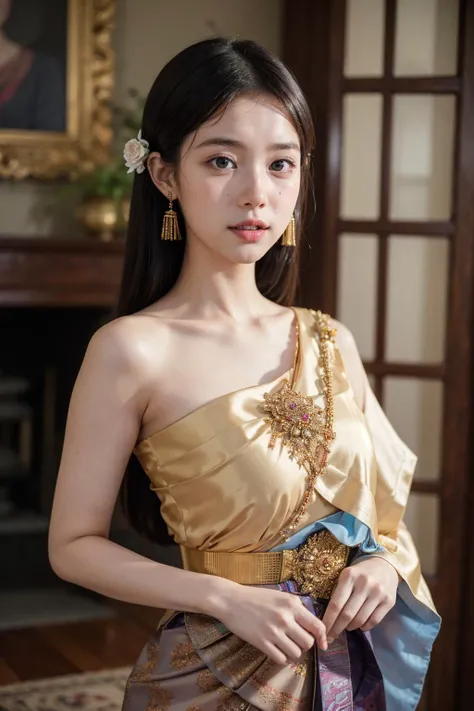 medium_shot,
1girl,cleavage,
ThaiDress,
indoors,
((realistic)),highres,
<lora:9_ThaiDress:1>,