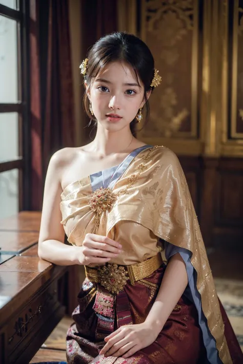 medium_shot,
milf,cleavage,
ThaiDress,
indoors,
((realistic)),highres,
<lora:9_ThaiDress:1>,