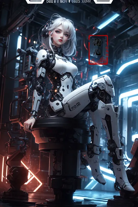 (masterpiece,top quality,best quality,official art,beautiful and aesthetic:1.2), (full body:1.0), robotic gid Dynamic Angle, Perspective, High Point,pov
blue eyesA mature facesideways glance, (cold attitude,eyeshadow,eyeliner:1.1),(red lips:1.2),watery eyes,
A shot with tension(sky glowsVisual impact,giving the poster a dynamic and visually striking appearance:1.2),Chinese Zen style,impactful picture,
<lora:~Q?-[SZ\Ys robotic girl:0.8>