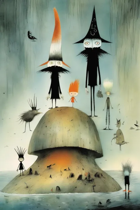 <lora:Tove Jansson Style:1>Tove Jansson Style - artwork by tove jansson, oliver jeffers, eric carle and wieslaw walkuski