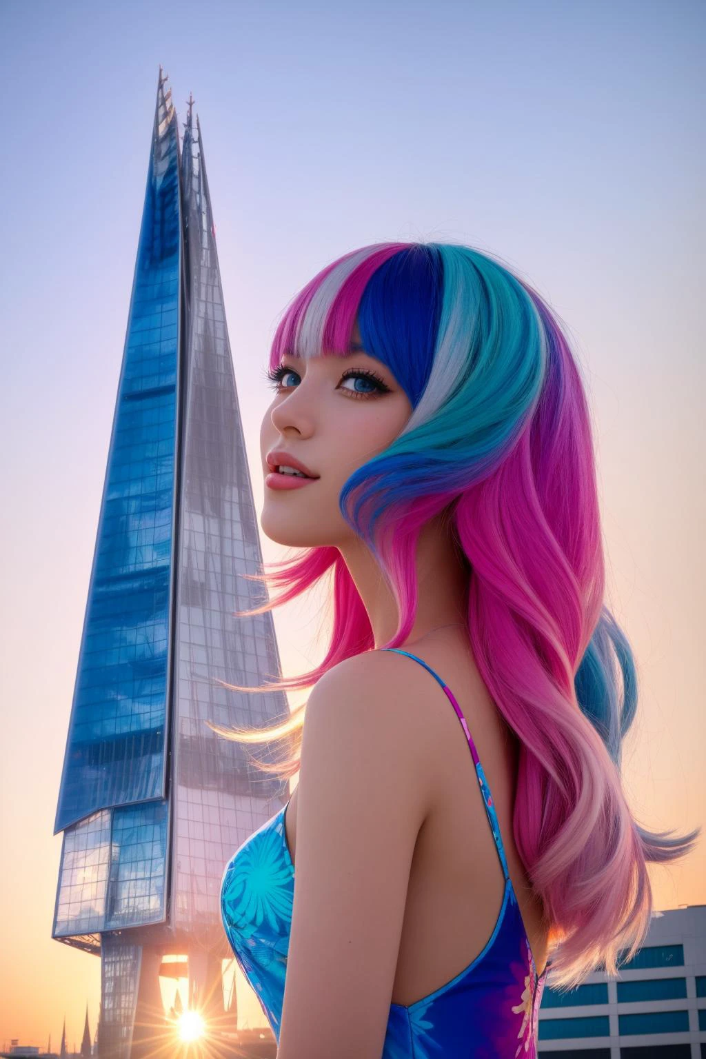 1girl, (vibrant art designed by Artem Chebokha:1.0) , 8k Technical illustration, stylized, elegant, full shot of a ("The Shard of [Bliss|Peace] ":1.3) , it is very Oversized and Crude, surreal, lush flora and indoors, Hazy conditions, Bokeh, Flustered, Decora, key light, Depth of field 100mm, Oversaturated, silhouette, full of Psychedelic, trending on artstation, pixiv, drawing, asymmetrical