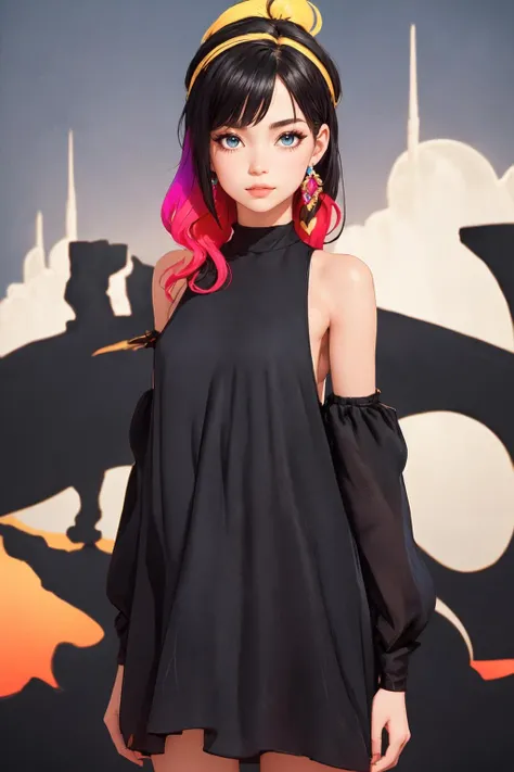 (best quality, ultra-detailed, masterpiece), young lovely girl wearing tent dress, extremely cute, cinematic angle, detailed, <lora:Tent_Dress_1.0:0.7>