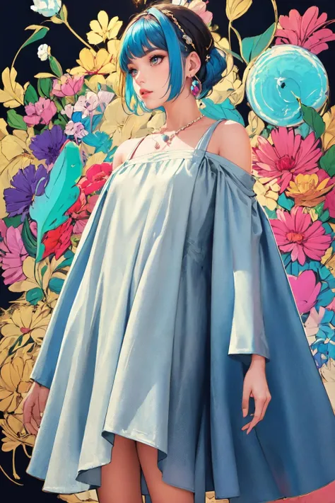 (best quality, ultra-detailed, masterpiece), young lovely girl wearing tent dress, extremely cute, cinematic angle, detailed, <lora:Tent_Dress_1.0:0.7>