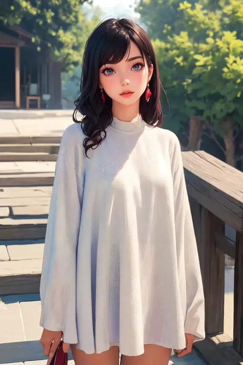 (best quality, ultra-detailed, masterpiece), young lovely girl wearing tent dress, extremely cute, cinematic angle, detailed, <lora:Tent_Dress_1.0:0.7>