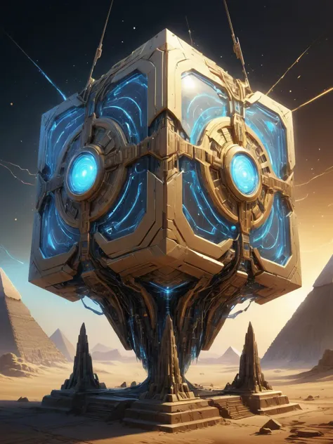 symmetry!! egyptian god of technology, solid cube of light, hard edges, product render retro - futuristic poster scifi, lasers and neon circuits, brown skin egyptian god in the style of jean giraud, yoshitaka amano, hiroshi yoshida, moebius, greg rutkowski, xiang duan, thomas kinkade, krenz cushart, stanley artgerm lau, wlop, rossdraws, concept art, cinematic lighting, hyper realism, high detail, octane render, 8 k, <lora:AetherPunkAIv2:0.8> aetherpunkai