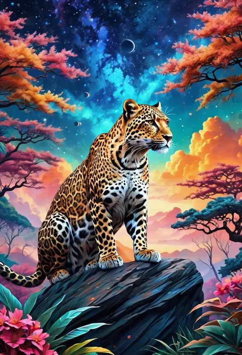 In paper skies, it left its mark, A trail of wonder, a spark in the dark, For in its fragile, crumpled form, Lies the beauty of a dream reborn,( two leopards:1.1),( tessellation:1.6), ((masterpiece, high quality, best quality, 8k, wallpaper, fine lineart, highly detailed, absurdres)), cinematic photo magical style, art style hyperrealistic,vivid colors, intricate details, realistic style, oil paintings, acrylic paintings, watercolor paintings, digital illustrations, mixed media pieces, sculptures casting shadows, cosmic sky, photorealistic, extreme detail,lifelike,crisp,precise. natural materials,outdoor,detailed blend of organic and magical elements,futuristic,legendary,detailed,intricate,skin texture,film,bokeh,professional,4k,highly detailed, in the style of art, colorful, phone wallpaper,