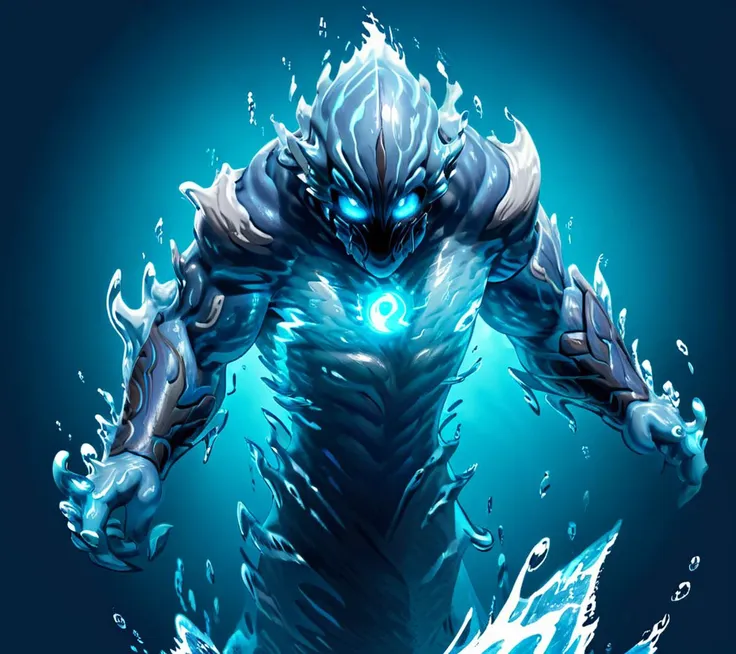 masterpiece,high resolution,detailed,
<lora:water_xl:0.8>
watermode, , blue skin, solo, no humans, , , water, glowing, transparent background, glowing eyes, blue theme