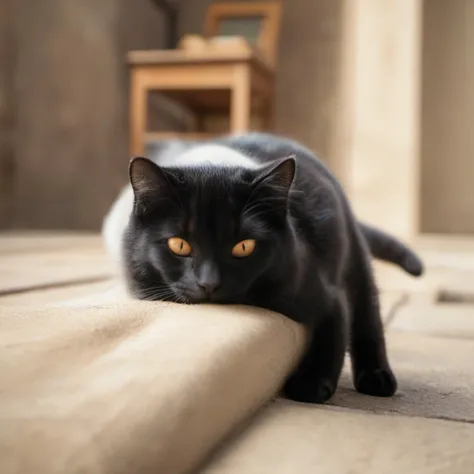 masterpiece,best high quality,super low angle,cinematic photo,4k,sunshine,
(1black cat:1),focus stomach,(perfect anatomy:1.2),(sleeping CAT),closing eyes,
beautiful fur,<lora:nurlens_SDXL_V0.1:0.7>,<lora:AnimalHouse:1>,