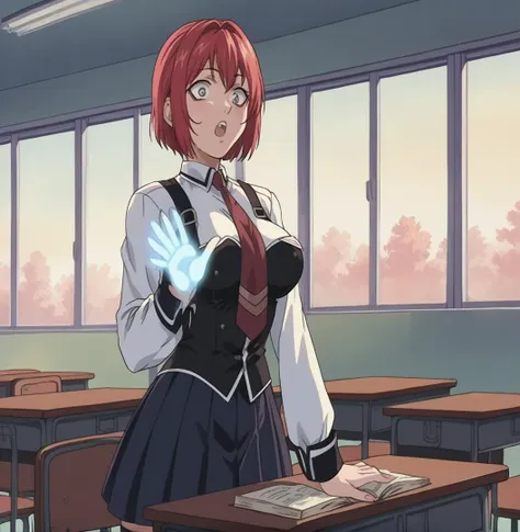 score_9, score_8_up,   pretty girl .     source_anime  <lora:3ible_3lack:0.9> Bibl3  .  in classroom      . wearing school uniform , skirt   good eyes.  detailed .     .   large breast     .    .    magic circle .  female shocked  . glowing hands