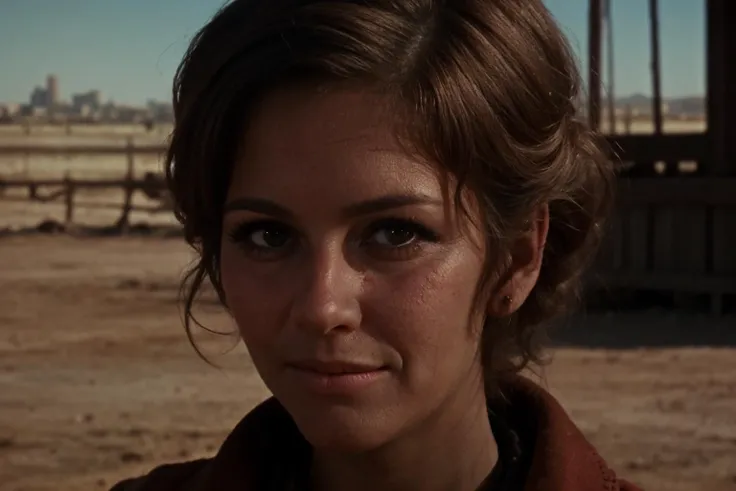 face closeup of jdfstr wearing an elegant [silver] outfit, desert at sunset, <lora:JdFstr_v1_locon_64_64:1>
