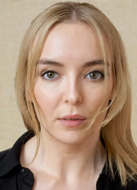 jodcor, woman wearing a black shirt, close-up portrait, photo, straight blonde hair,
<lora:JodieComer-jodcor_SDXL_v1:0.7>