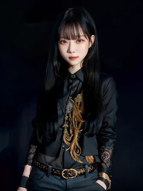 Beautiful light, soft light, cinematic light,
[[head area](<lora:aespaWinter_aespaWinterV1:1>,woman,a fromisnagyung),long straight hair, perfect eyes, (intricate:1.2),(smile:1.2),(looking at camera:1.3)]
[[body area]black color ,black suit,black,black jacket, black necktie]
[[leg area],black suit pants,(Black belt, 1 gold buckle)
[[background],(blur:1.5),white polished marble]
Beautiful light, soft light, cinematic light,
8k,ulzzang-6500-v1.1,(raw photo:1.2),((photorealistic:1.2))best quality ,(ultra realistic:1.5), (intricate:1.2), (ultra realistic:1.5),masterpiece, illustration, an extremely delicate and beautiful, extremely detailed,unity, Amazing, finely detail, best
<lora:epiNoiseoffset_v2:1.5>