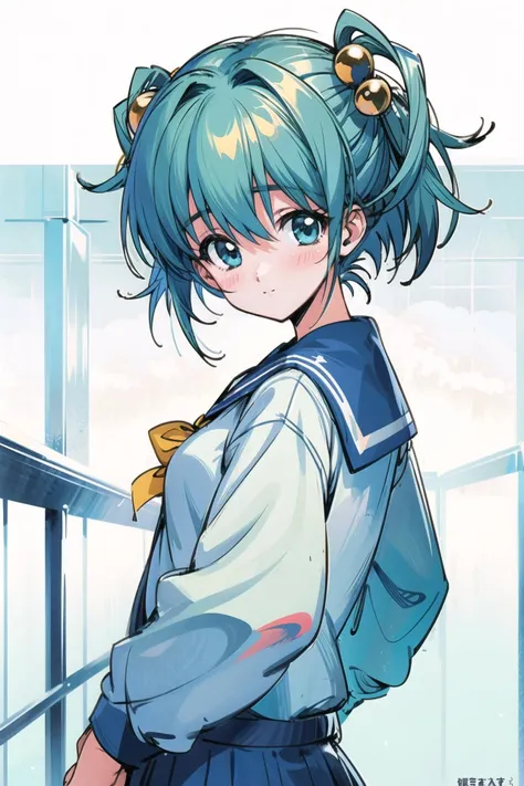 score_7_up, 1girl, (kyoto animation), (12yo), (cute girl), disgust,
(blue hair:1.2) (short hair:1.2), childish, (small titty), town street, blue sky,
school girl, sailor suit, skirt, (cute panties with dot pattern:1.2), side view,
sexy pose,