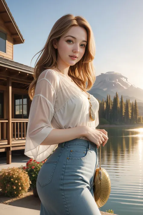 ZM_leslie, [ (light art stylized by Tsuchiya Koitsu:0.9) and (Ed Roth:0.7) and (Oleg Oprisco:1.1) and (Bob Ross:1.0) :2], epic Cycles render, Golden ratio, landscape of a ([Farmhouse|Mount Rainier]:1.3) in the distance there is a Vacation home, it is very Calming and Refreshing, dense water and beach, at Dawn, Cel shaded, Proud, Glowwave, side lit, F/1.8, Provia, Mandala, Paint splotches, highly detailed, Best quality, comic book cover, 1920's