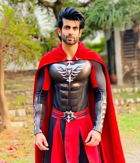 sendhil ramamurthy a man <lora:Namik-Paul_Sendhil-Ramamurthy:1>, Highly detailed, High Quality, Masterpiece, beautiful,  KatanaOneHand, malenia_blade, cursed_left_arm, winged helmet, red cape, covered eyes, full body,