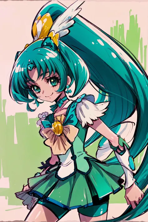 masterpiece, highest quality, One girl, Sweet Mint, Panty shot