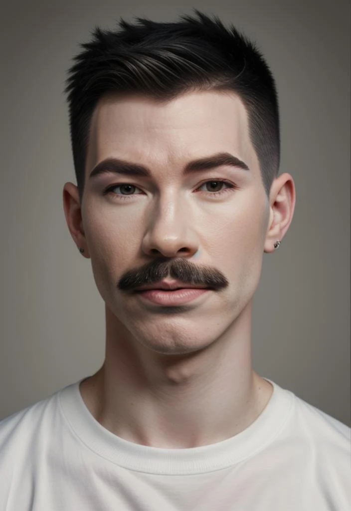 portrait of James Charles, mustache,
<lora:chevron-mustache:.6>
