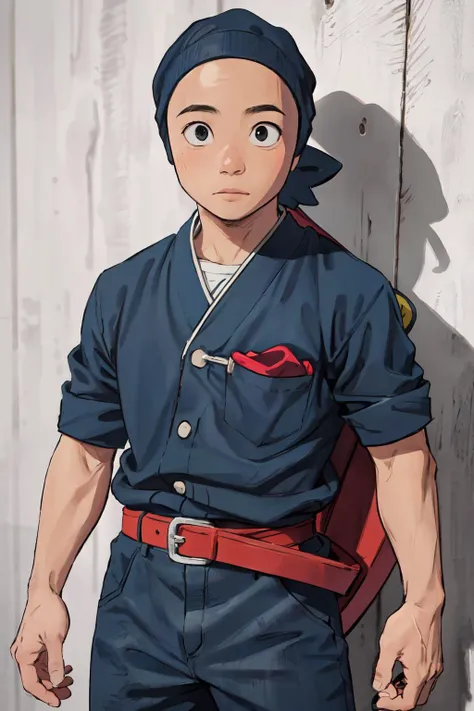 ninjahattori, (best quality, masterpiece, RAW photo,ultra-detailed:1.2), <lyco:GoodHands-beta2:1.0>,1boy,solo,
<lyco:ARWNinjaHattori:1.05>
ninja, blue costume, sandals, red belt,standing, cowboy shot,