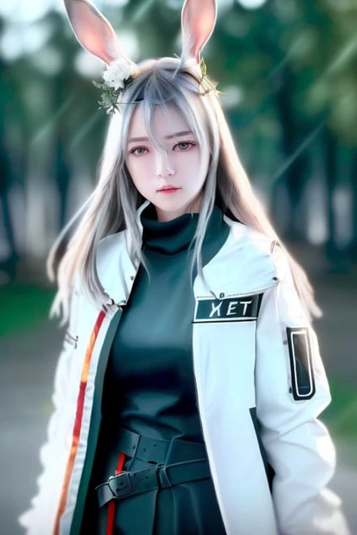 ((photorealistic)), HDR, real, ((cinematic still shot)), cinematic photography, dynamic, dynamic position, dynamic angle
FrostNova, <lora:ArknightsFrostnova_v10:0.8>, a beautiful girl, animal_ears, rabbit ears, head_ornaments, long hair, white jacket, face scar
the background is ice