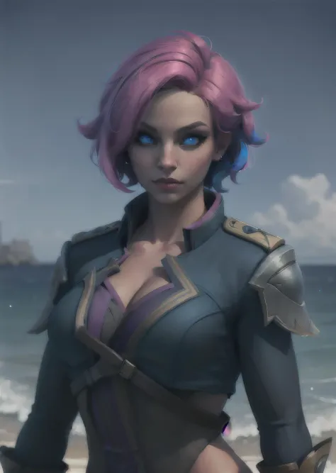 1girl, maeve, ( __costume__:1.3), ocean background, volumetric lighting, best quality, 8k, cinematic lighting, (masterpiece:1.2), (best quality:1.2), perfect face, (perfect eyes:1.3), realistic, colorful ,muscular, glowing eyes, <lyco:maevePaladins_v10:0.75>