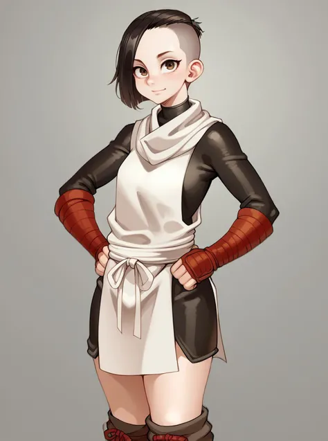 score_9, score_8_up, score_7_up, source_anime, solo, 1girl, monk, , sidecut, , , hands on hips, Devout Monk, kairunoburogu, neneneji, <lora:kairunoborugu_PDXL-000001:0.8>, <lora:neneneji_PDXL:1>