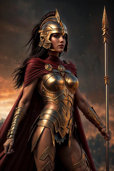 young woman in the style of sp4rt4 <lora:LD-Spartan-sp4rt43(0,8-1)CIVIT:0.8>, standing naked, nsfw, choker, hip belt, red cape, spartan helmet, ornamented shoulder pads, tattoos, greek temple background, (professional DSLR photo), sharp focus, 8k uhd, dslr, soft lighting, high quality, (photorealistic:1.3), intricate detail, detailed facial features, high detail, smooth, aesthetic, extremely detailed, (by greg rutkowski:1), (by luis royo:1), by artgerm