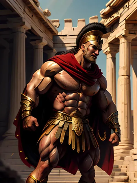 (one male) (front view:1.6),
Very detailed masculine face, heroic, detailed realistic open eyes, (muscular:1.5), (big muscles), (big pectorals), narrow waist, (long hair:1.25), (slight smile),
detailed, intricate
A warrior in the style of sp4rt4. (shirtless) (topless male), long red cape. Standing in the temple of Athena in Athens.
High Contrast, High Saturation, Highly detailed, high quality, masterpiece, volumetric light, light rays filtering from above, rim lighting, vibrant colors, depth of field.
<lora:BeautifulEyes:0.9>
<lora:sp4rt47(0.5)CIVIT:0.7>
